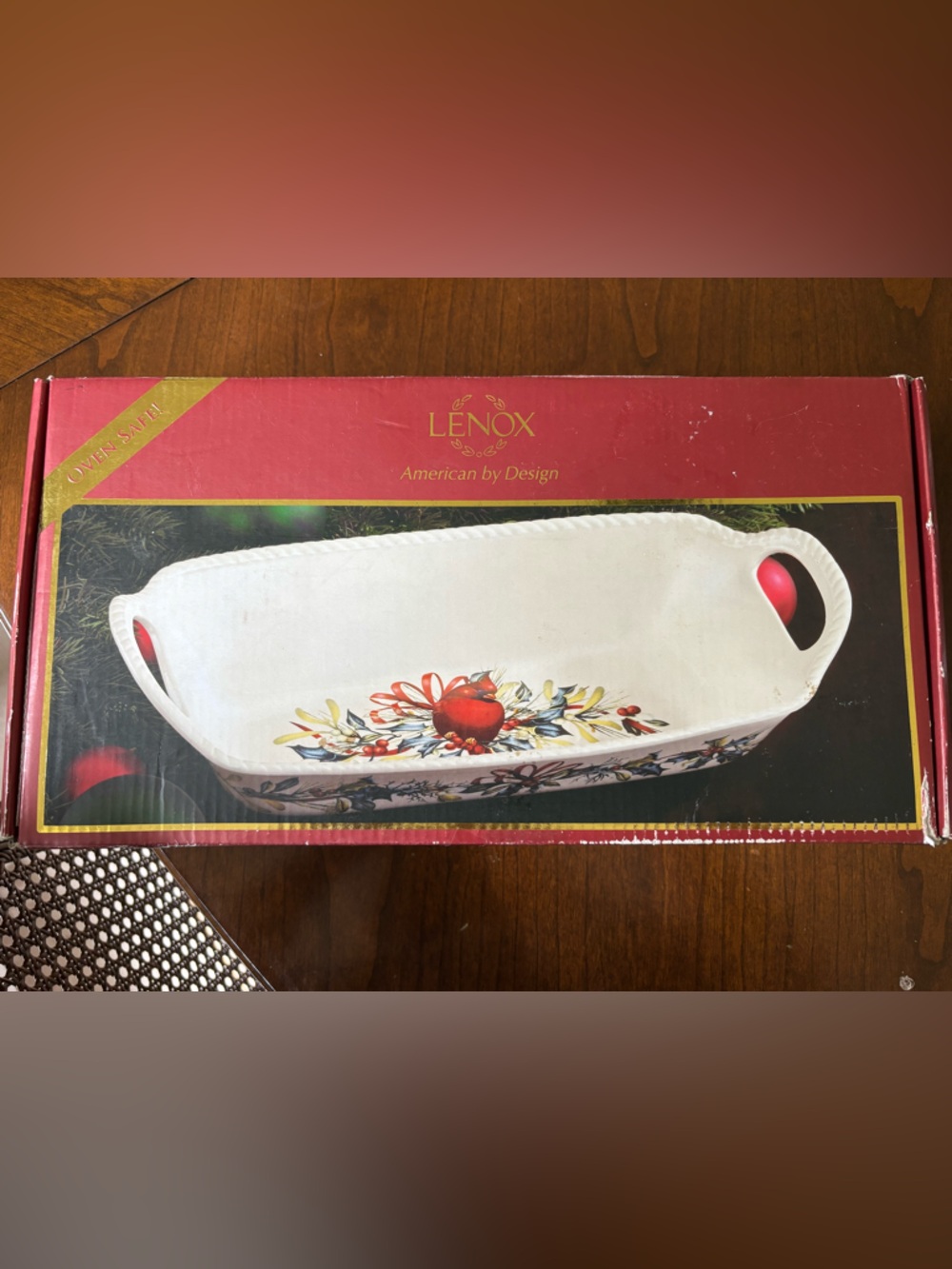 Lenox Winter Greetings Oven-Safe Bread Basket / Serving Dish